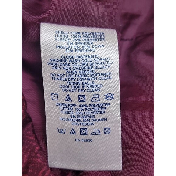 Lands End Puffer Vest Womens M Purple Feather Down Snaps Pockets Outdoor Hiking - Picture 6 of 12